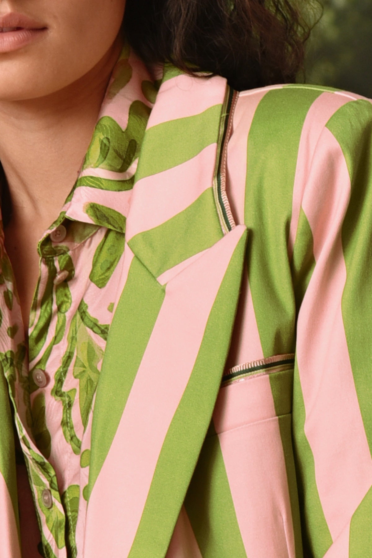 Cooper Blazer of Glory Jacket - Blush/Green Stripe
