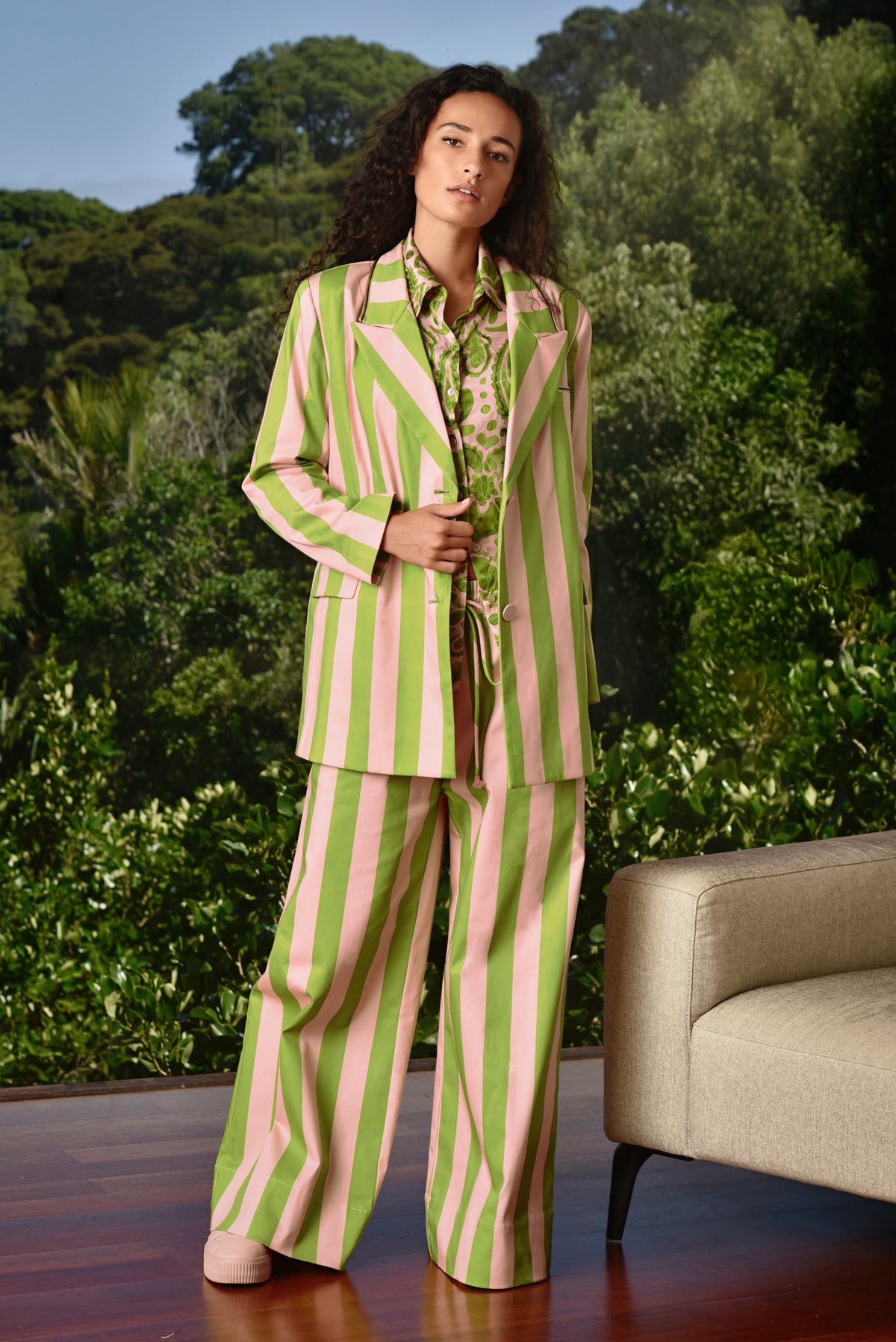 Cooper Seville Strolls Pant - Blush/Green Stripe