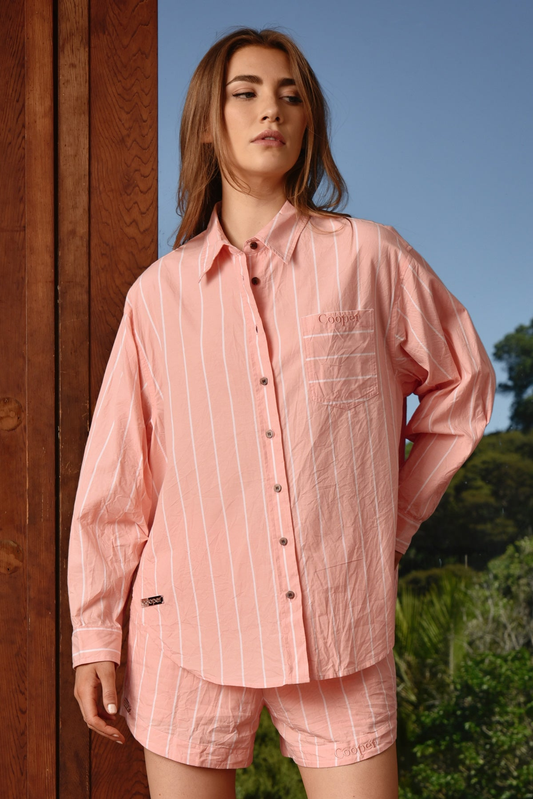 Cooper Just Casually Shirt - Peach Stripe