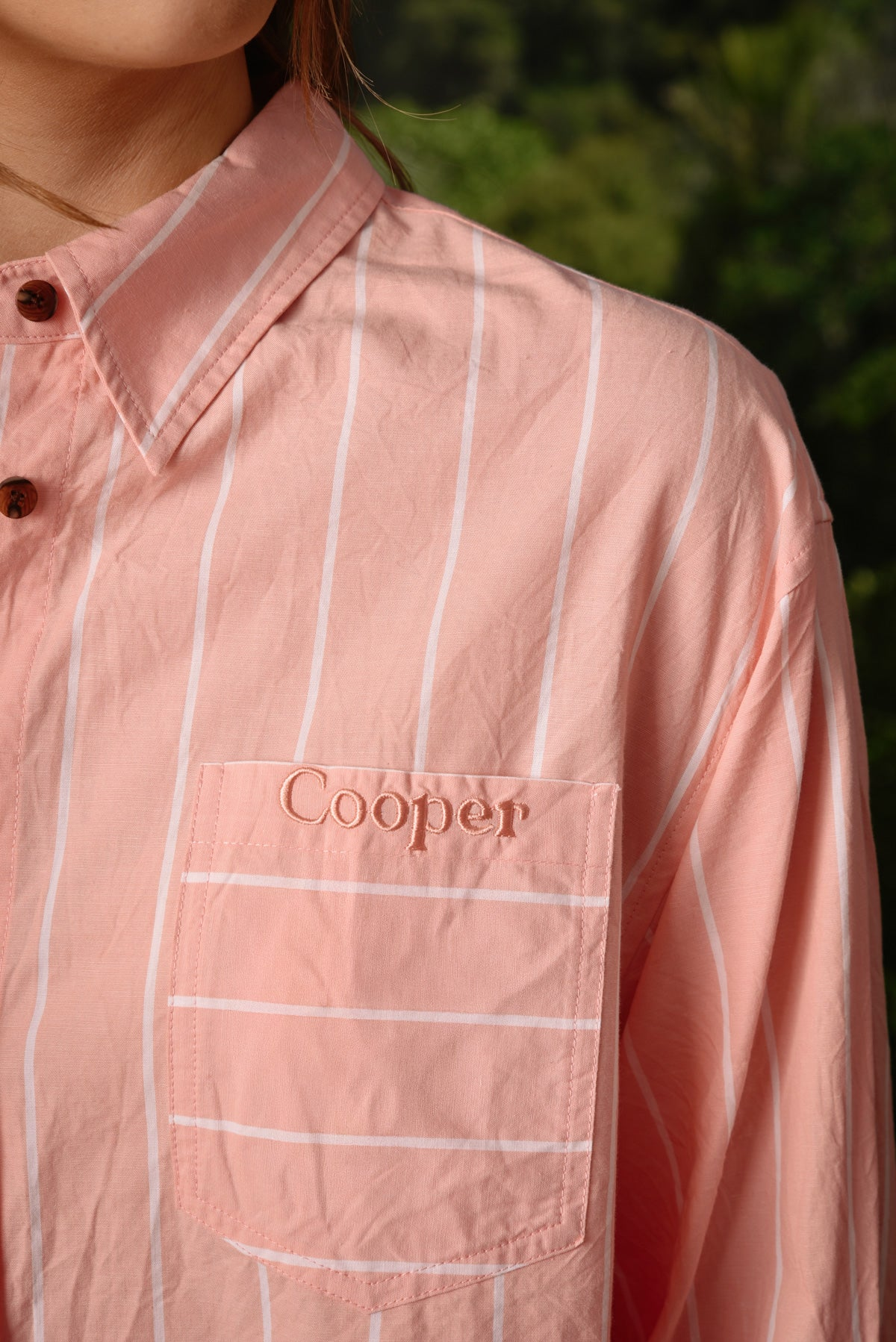 Cooper Just Casually Shirt - Peach Stripe