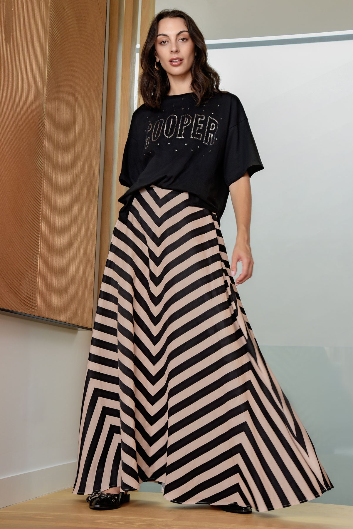 Cooper Totally Linear Skirt - Chevron Stripe