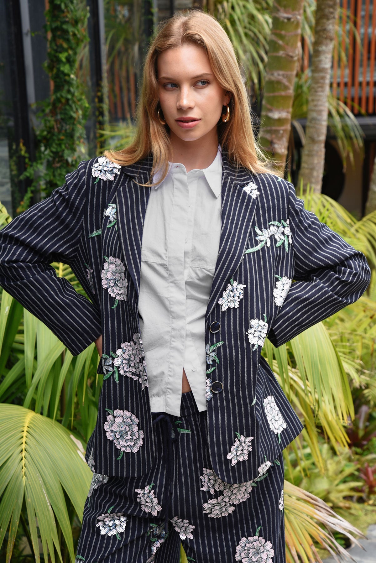 Cooper Suited For Fame Blazer - Sequin Pinstripe