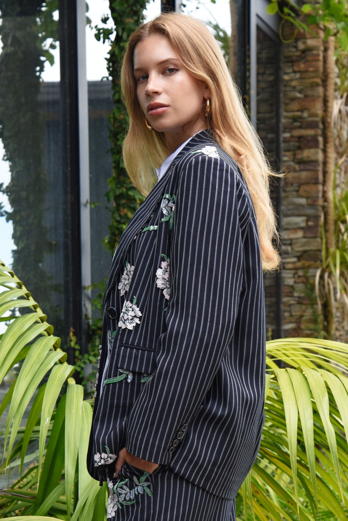 Cooper Suited For Fame Blazer - Sequin Pinstripe
