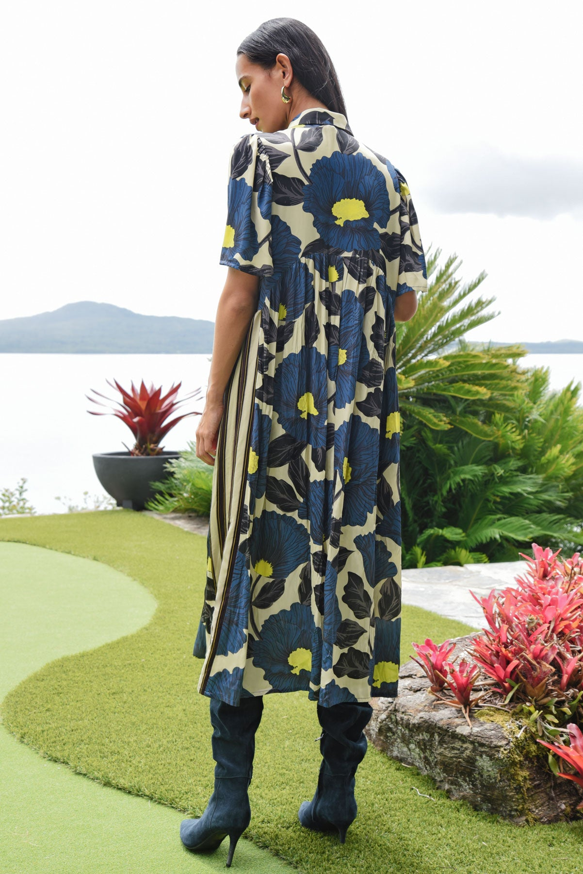 Cooper Made For Each Other Dress - Lime/Blue Floral