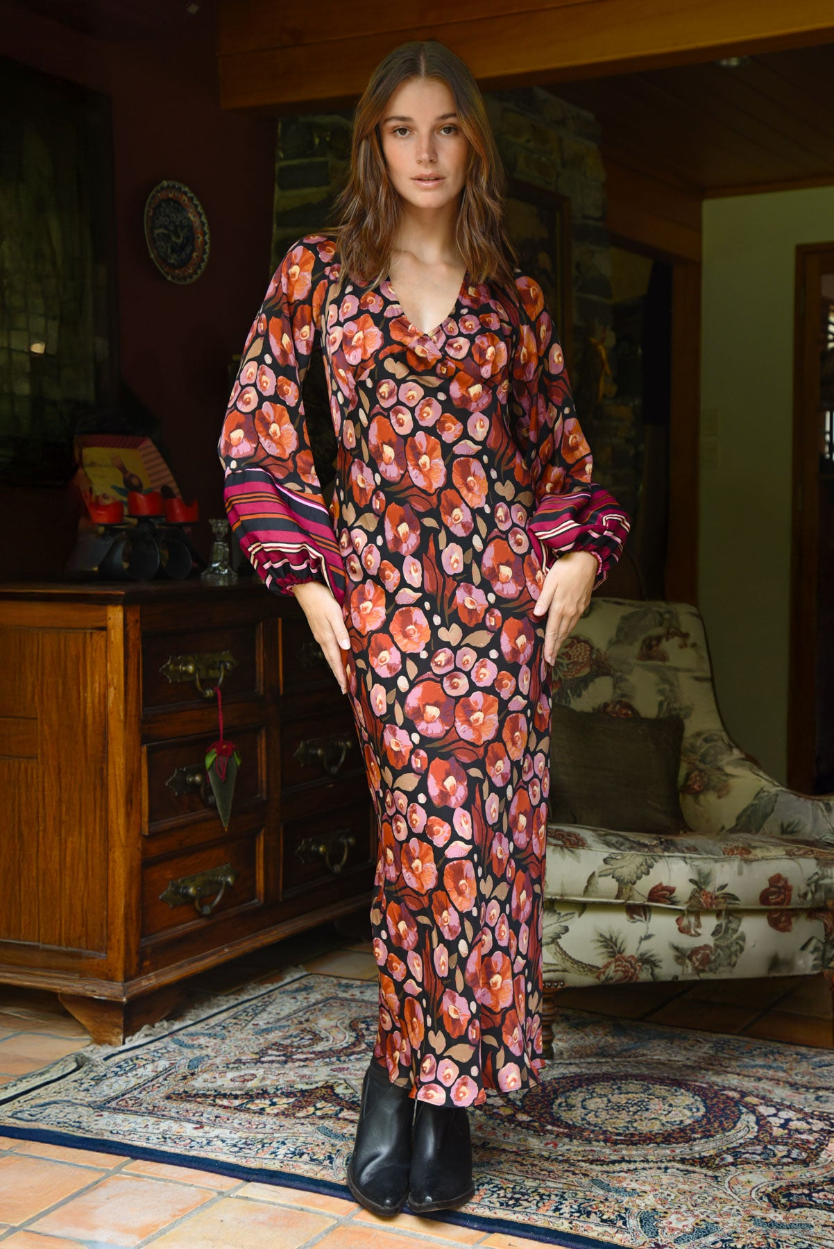 Cooper Slip Through Dress - Pink Multi Floral