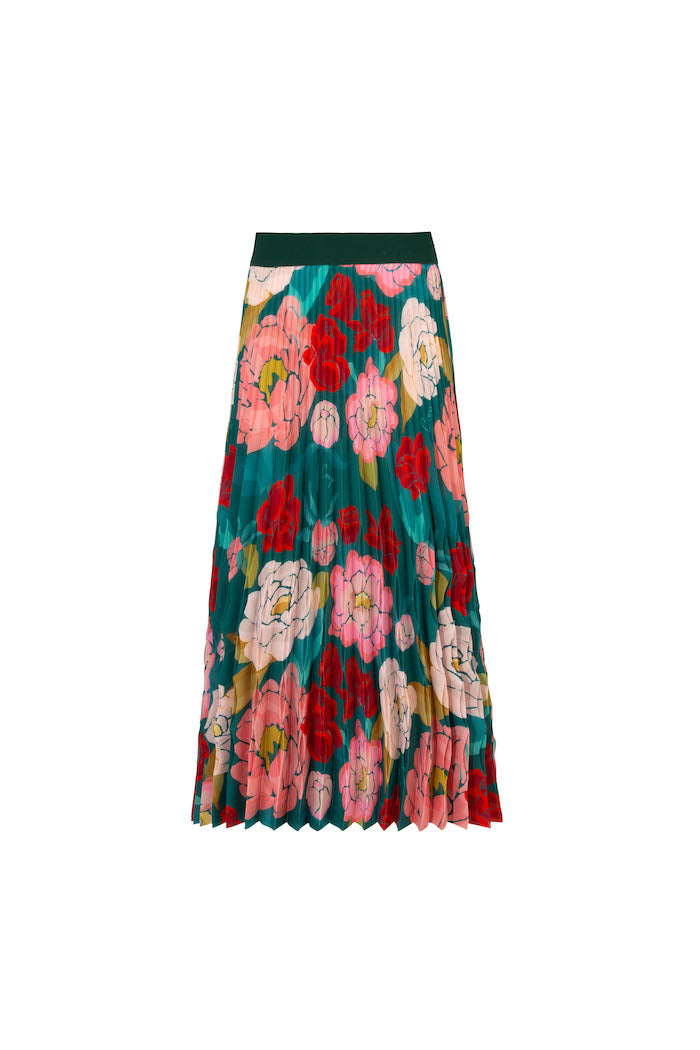 Coop How Pleat It Is Skirt - Green/Pink