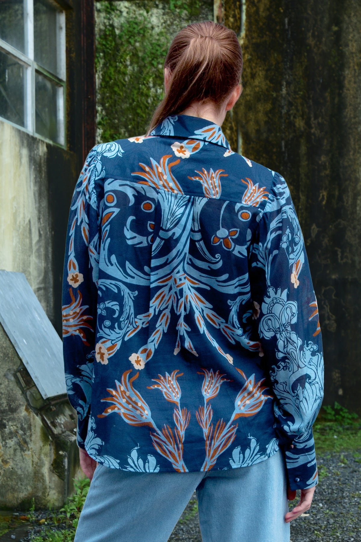 Coop Truffle Ruffle Shirt - Navy