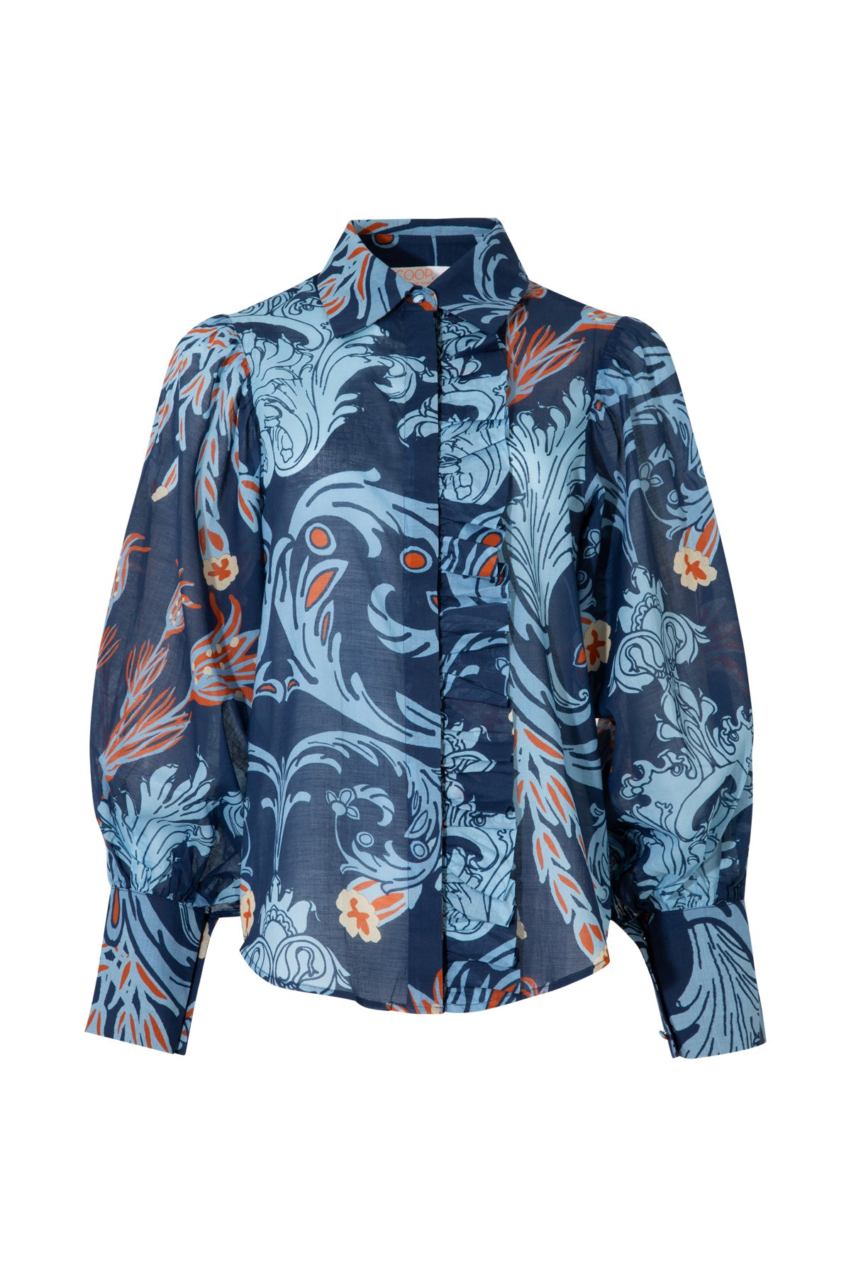 Coop Truffle Ruffle Shirt - Navy