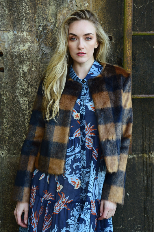 Coop Crazy Fur You Jacket - Navy Check
