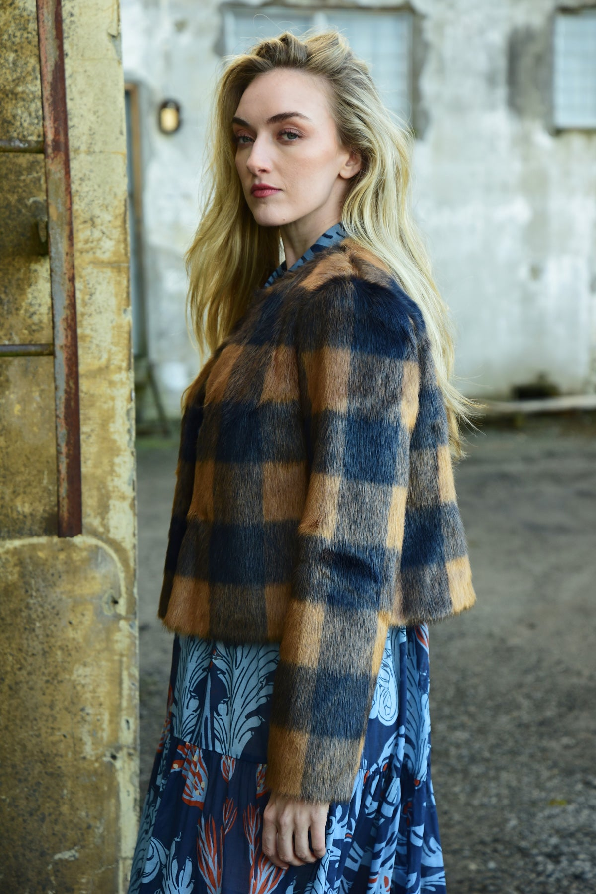 Coop Crazy Fur You Jacket - Navy Check