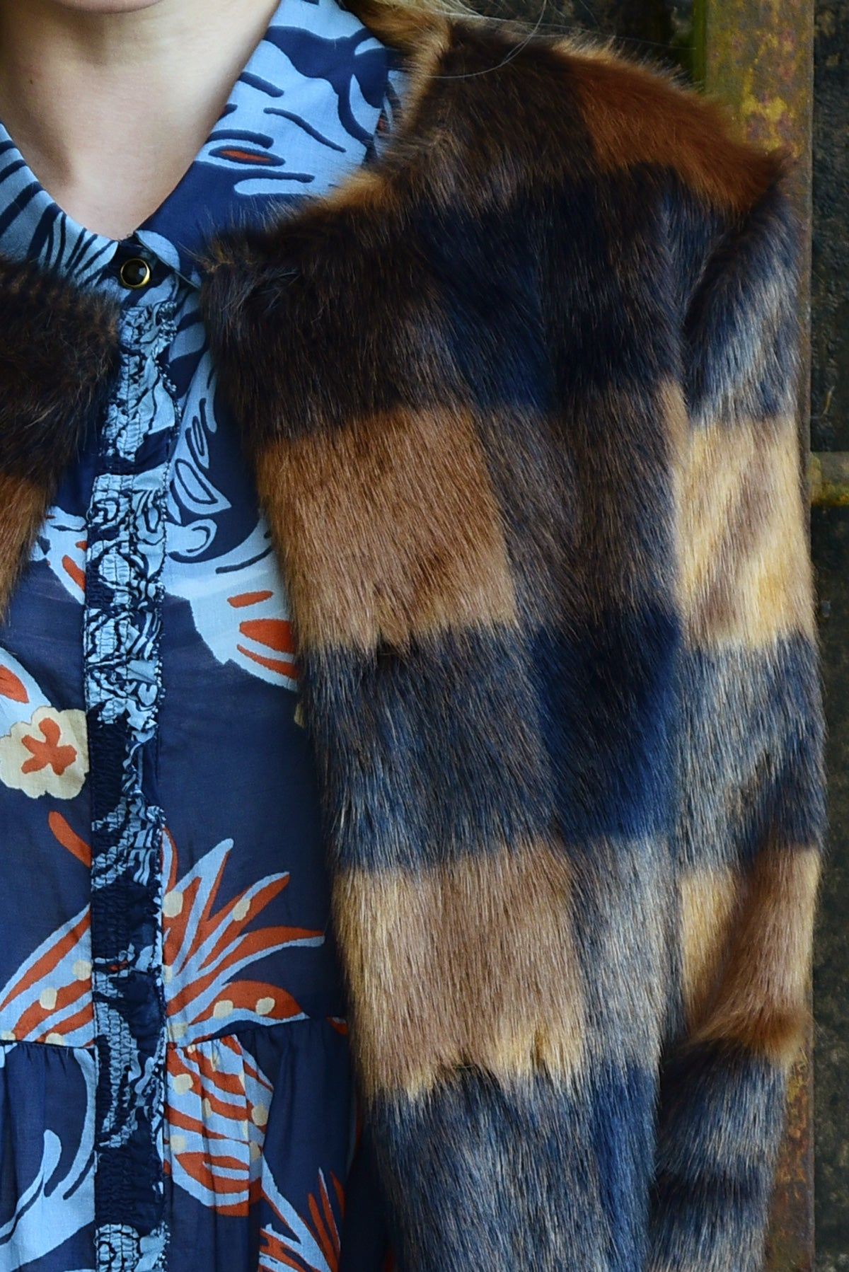 Coop Crazy Fur You Jacket - Navy Check