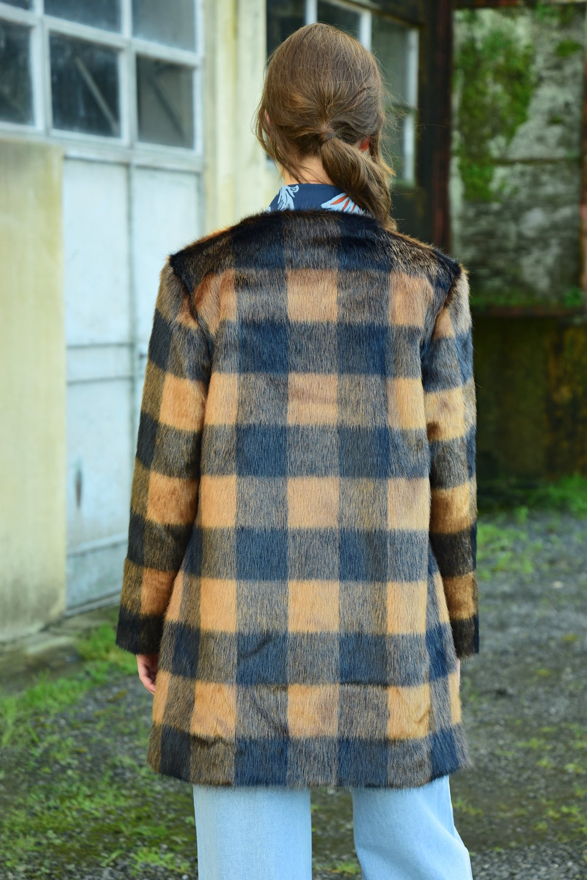 Coop Longing Fur You Coat - Navy Check