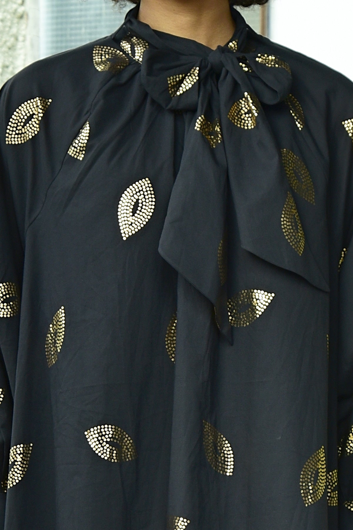 Coop Never Let Me Bow Tunic - Black/Gold