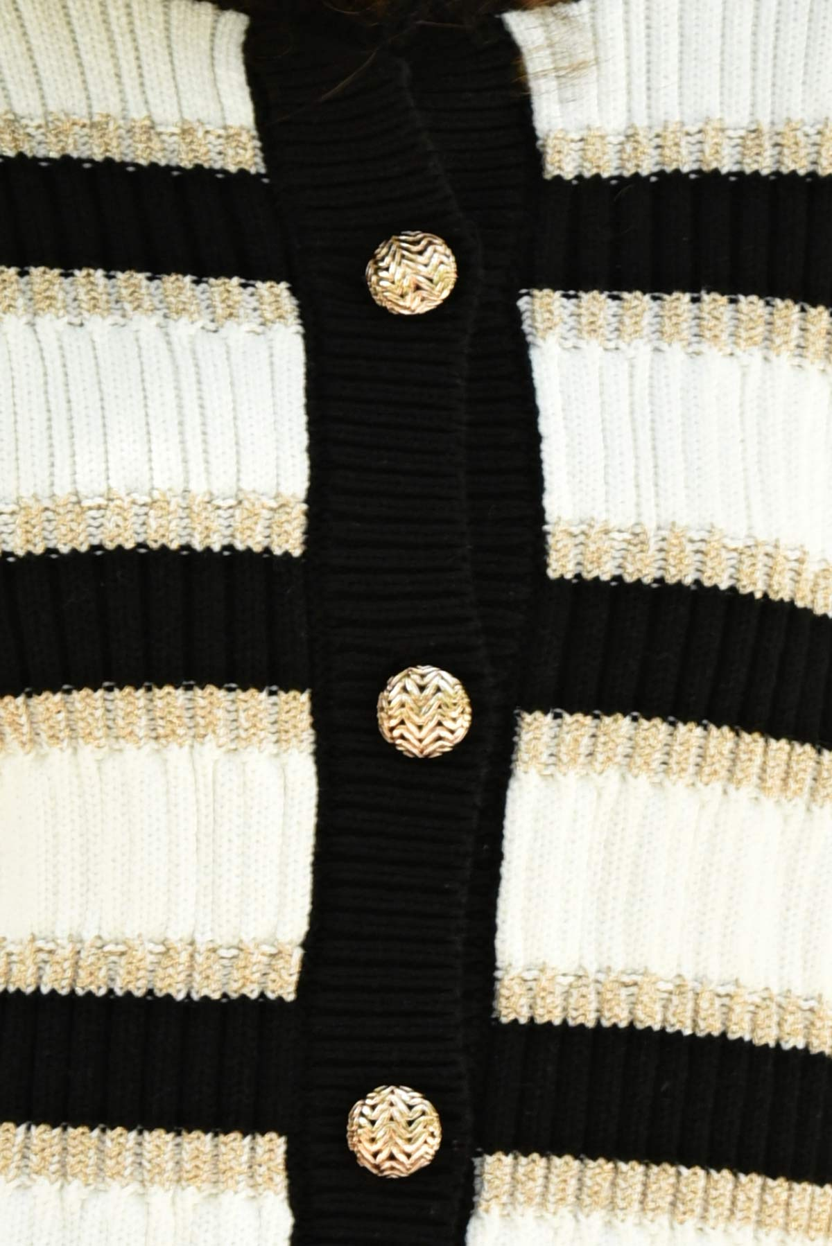 Coop Going For Gold Cardigan - Black, Gold & Ivory