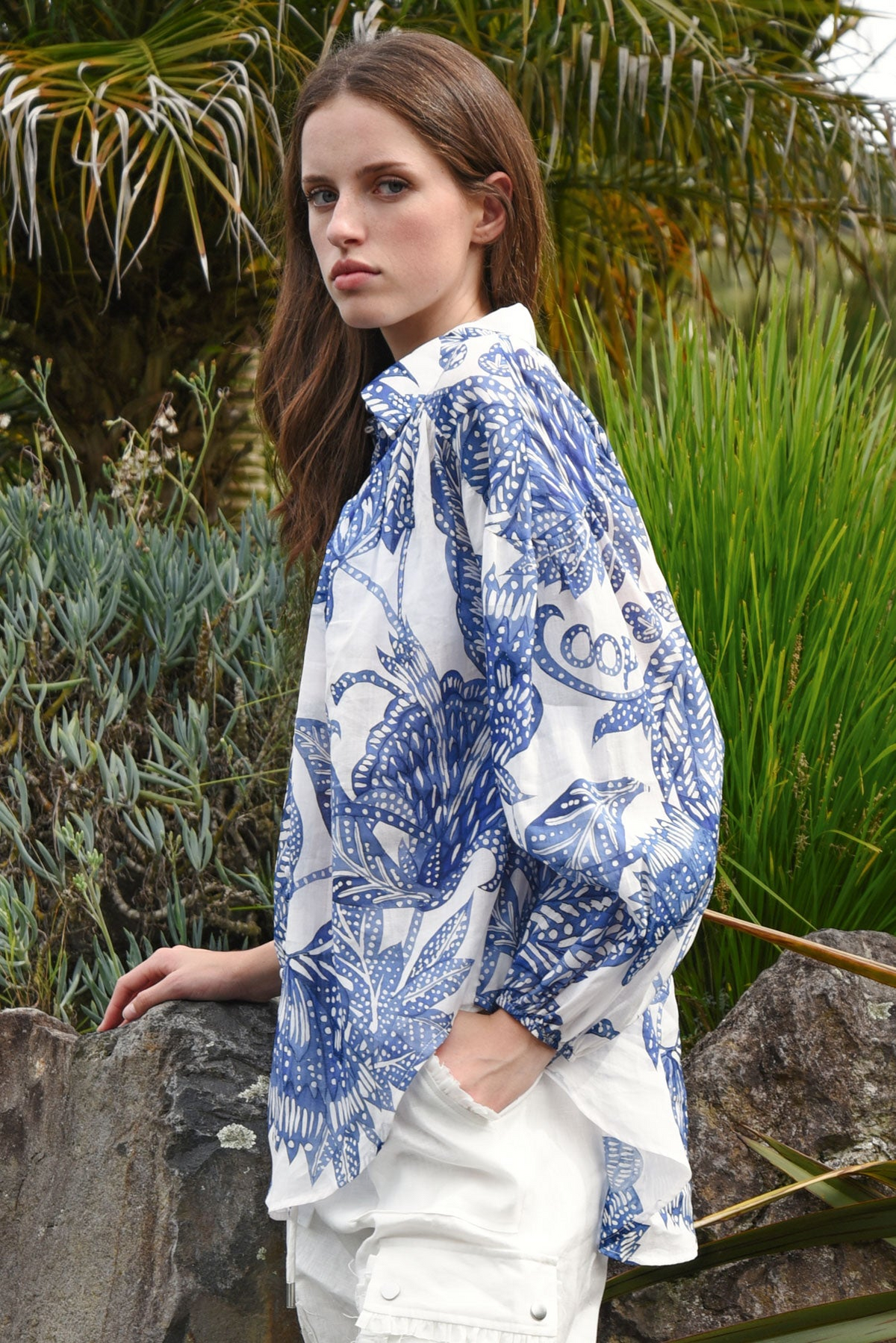 Coop Belle of the Billow Blouse - Blue & White