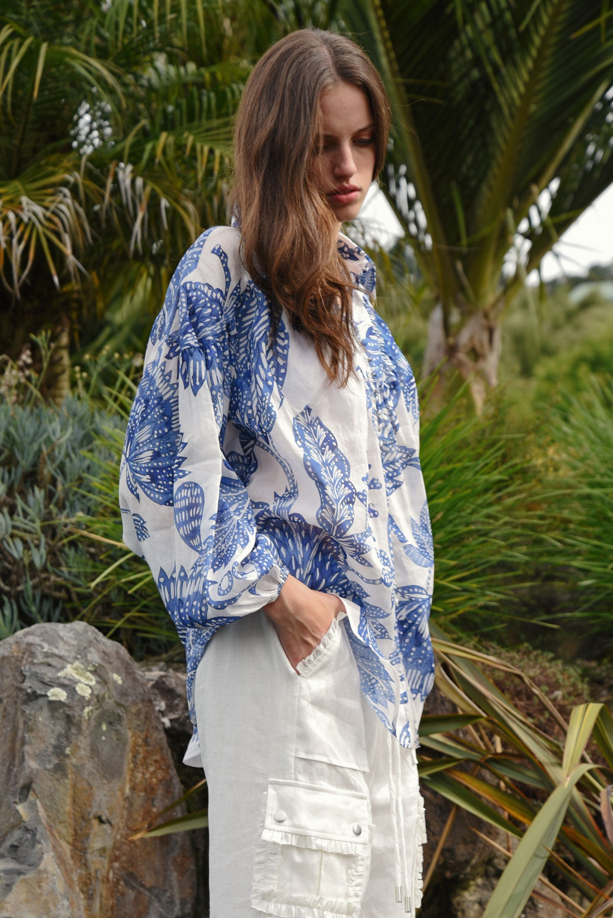 Coop Belle of the Billow Blouse - Blue & White