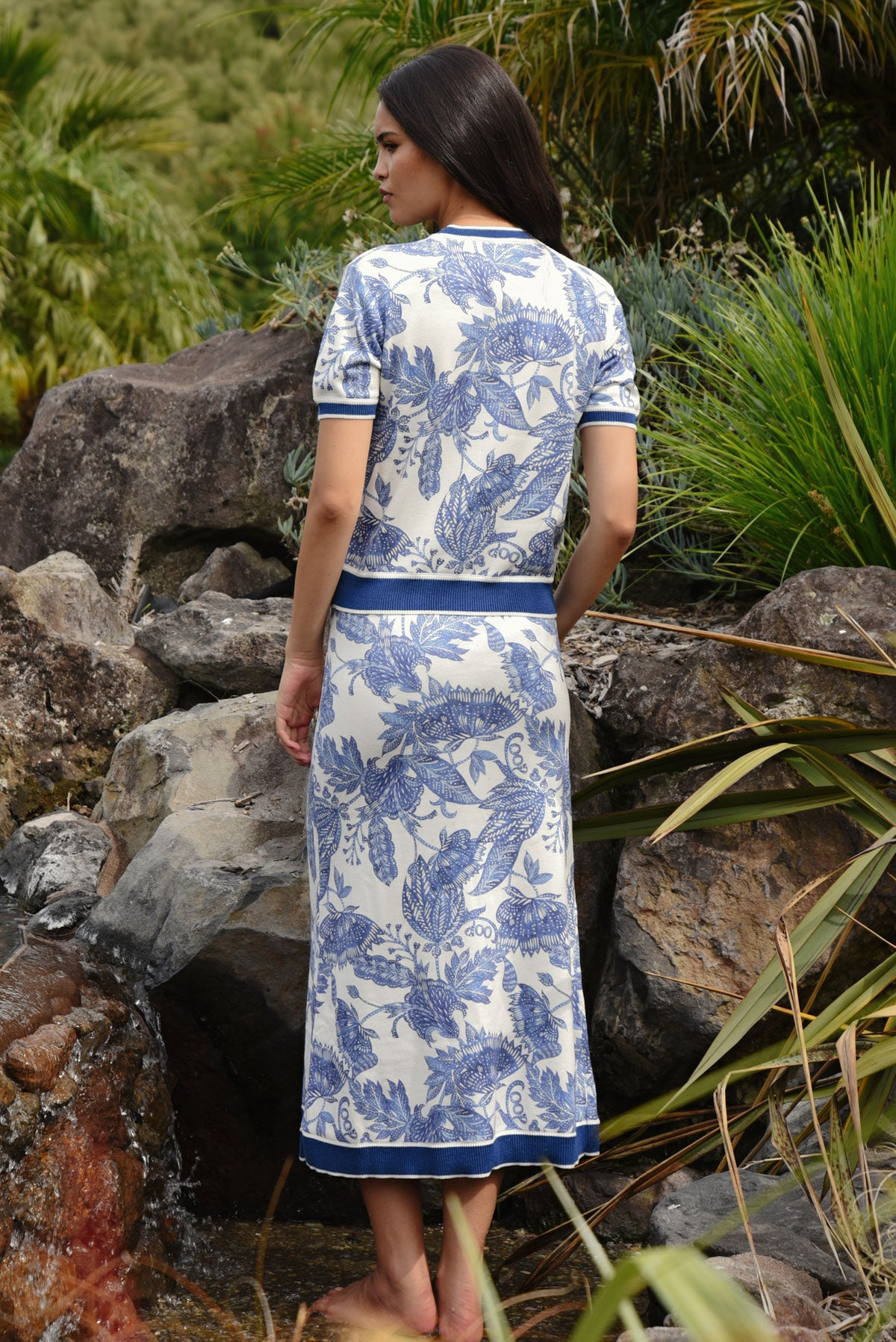 Coop Bleu Print Skirt - Blue & White