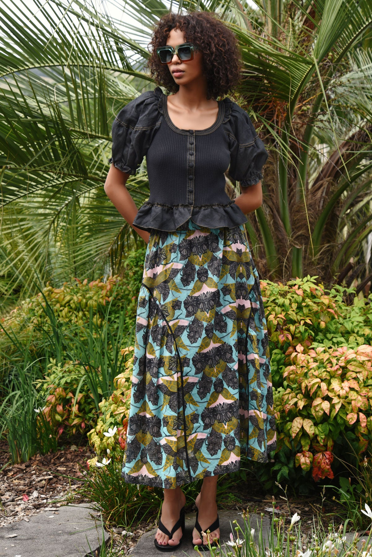 Coop Over Arching Skirt - Blue & Olive
