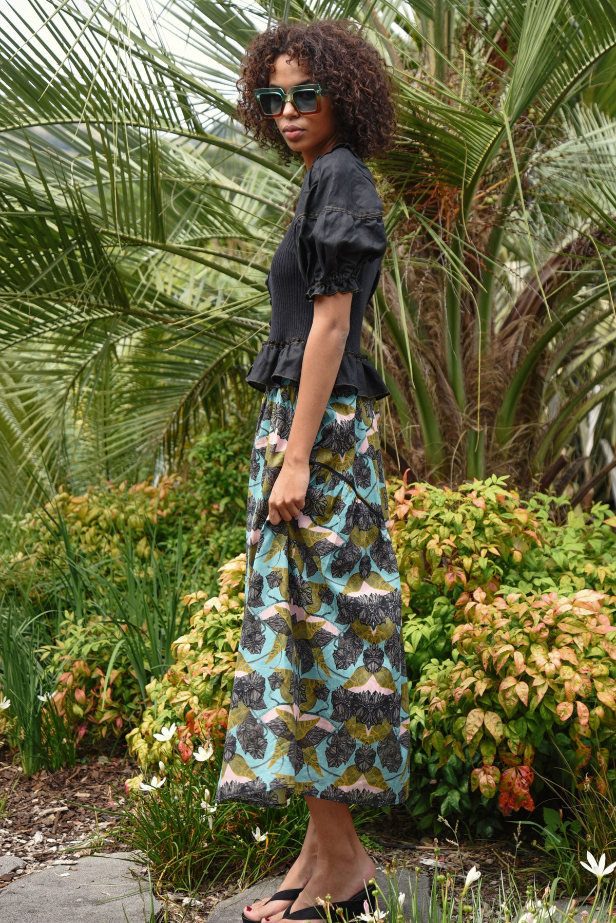 Coop Over Arching Skirt - Blue & Olive