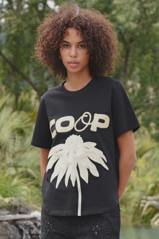 Coop Bloom Service T-Shirt - Black & Cream