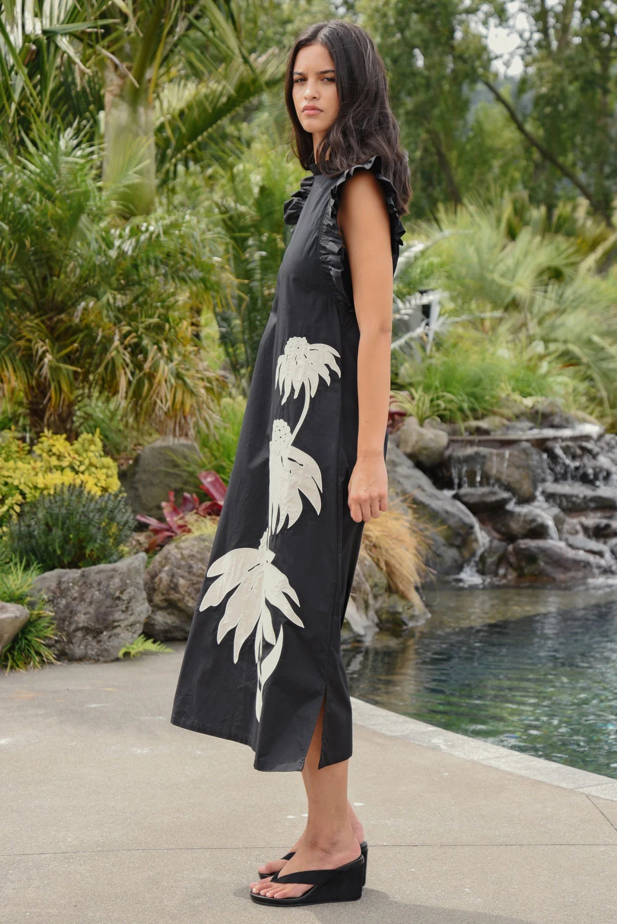 Coop Three-mendous Blooms Dress - Black & Cream