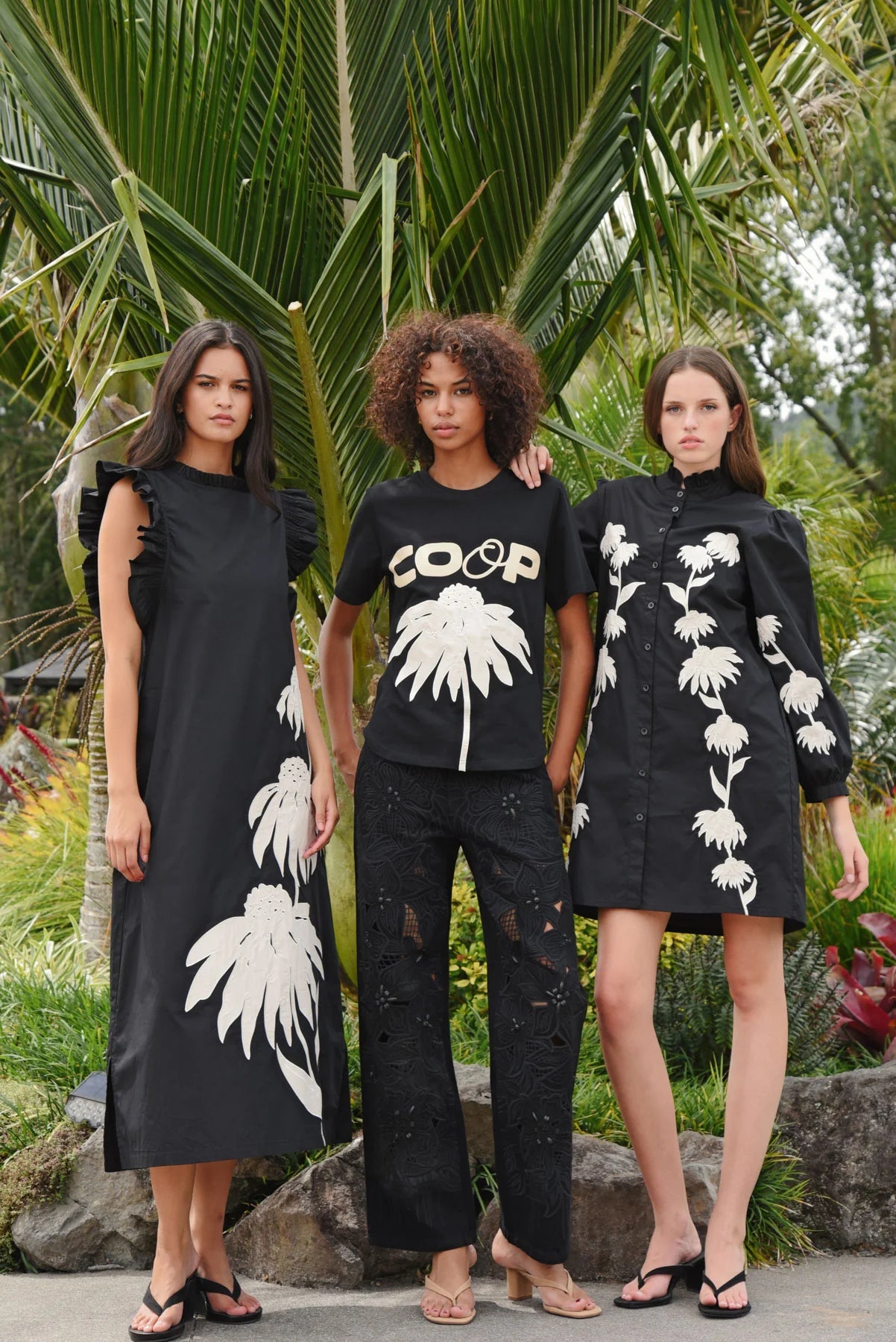 Coop Three-mendous Blooms Dress - Black & Cream