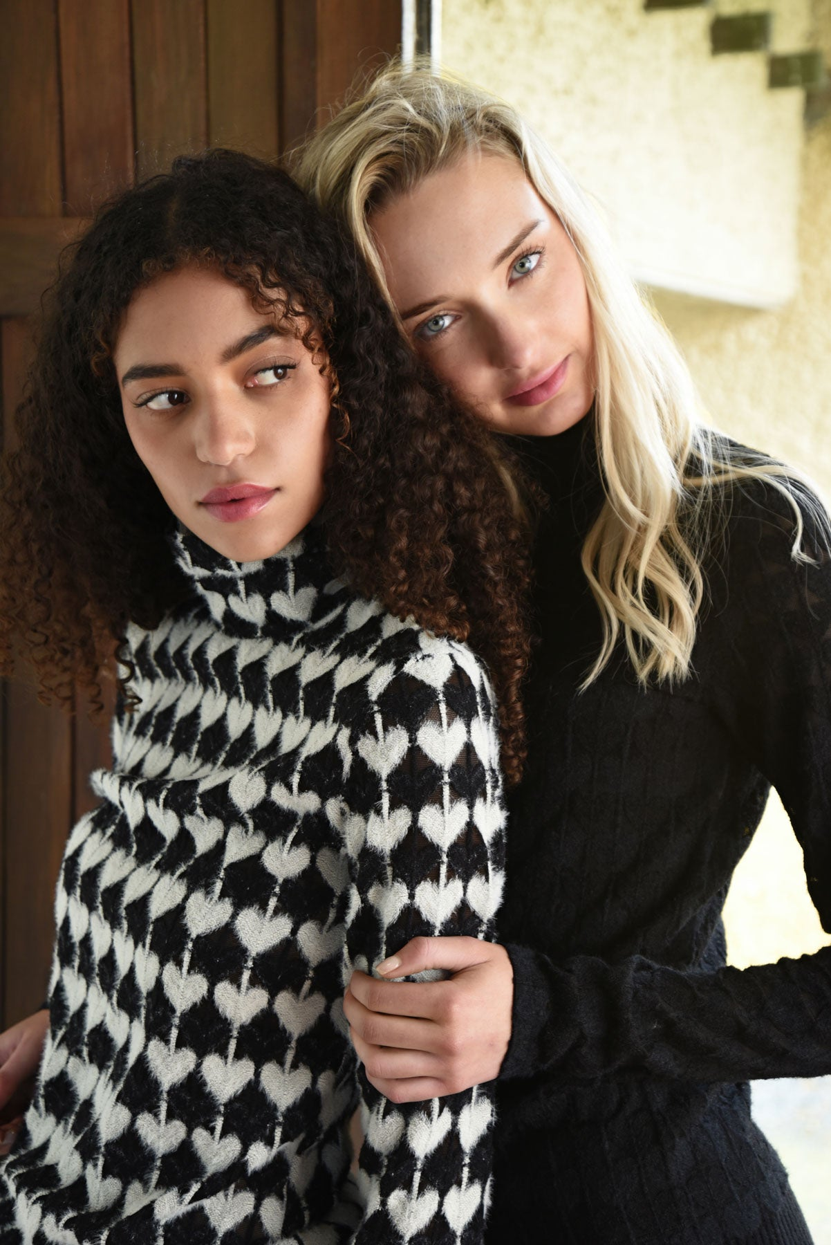 Coop Heart Work Top - Black & Cream