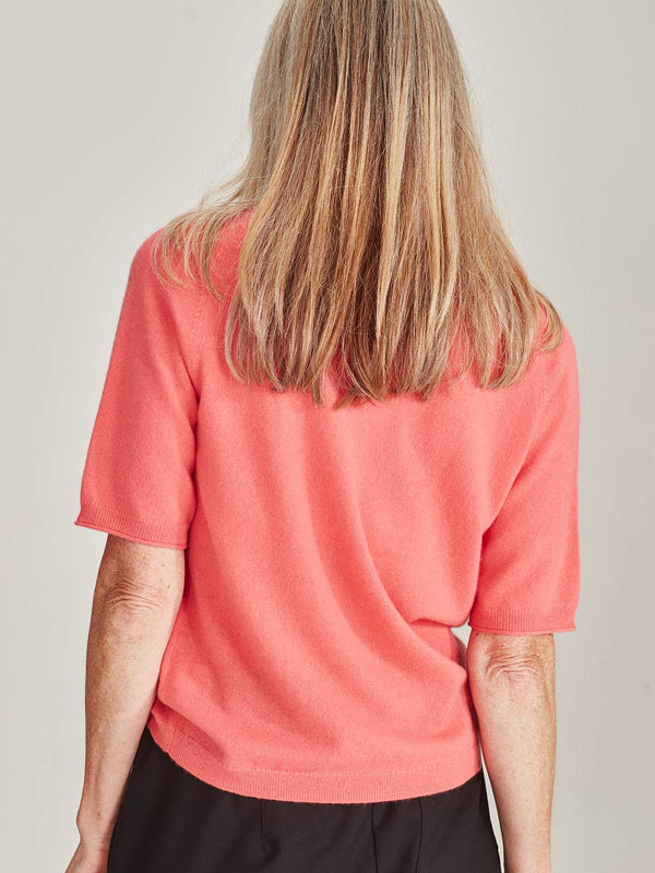 Caroline Sills Oslo Cashmere Tee - Flamingo