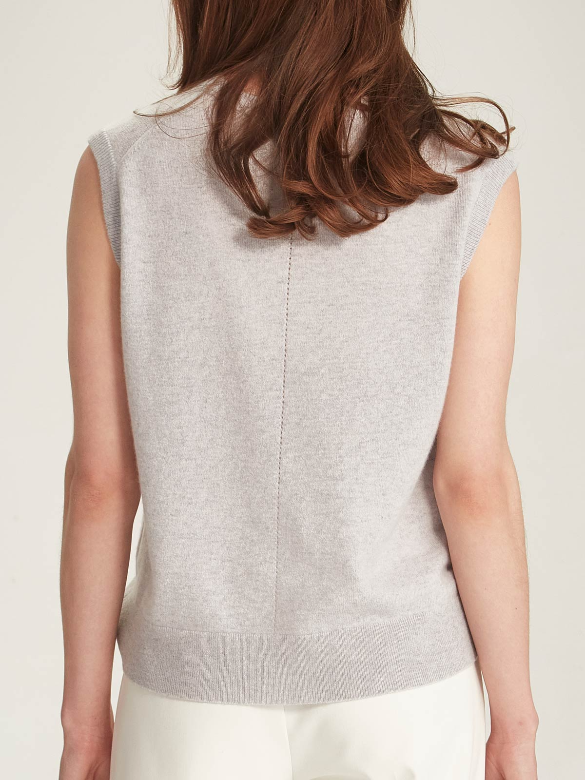 Caroline Sills Juno Cashmere Tank - Glass Grey