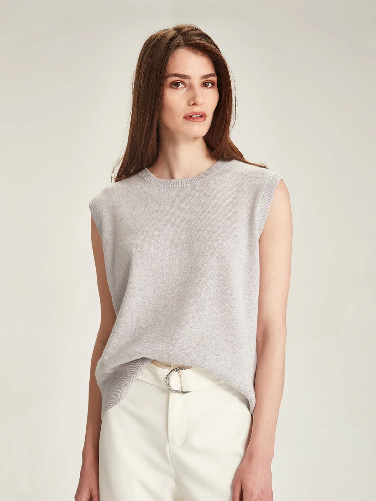 Caroline Sills Juno Cashmere Tank - Glass Grey