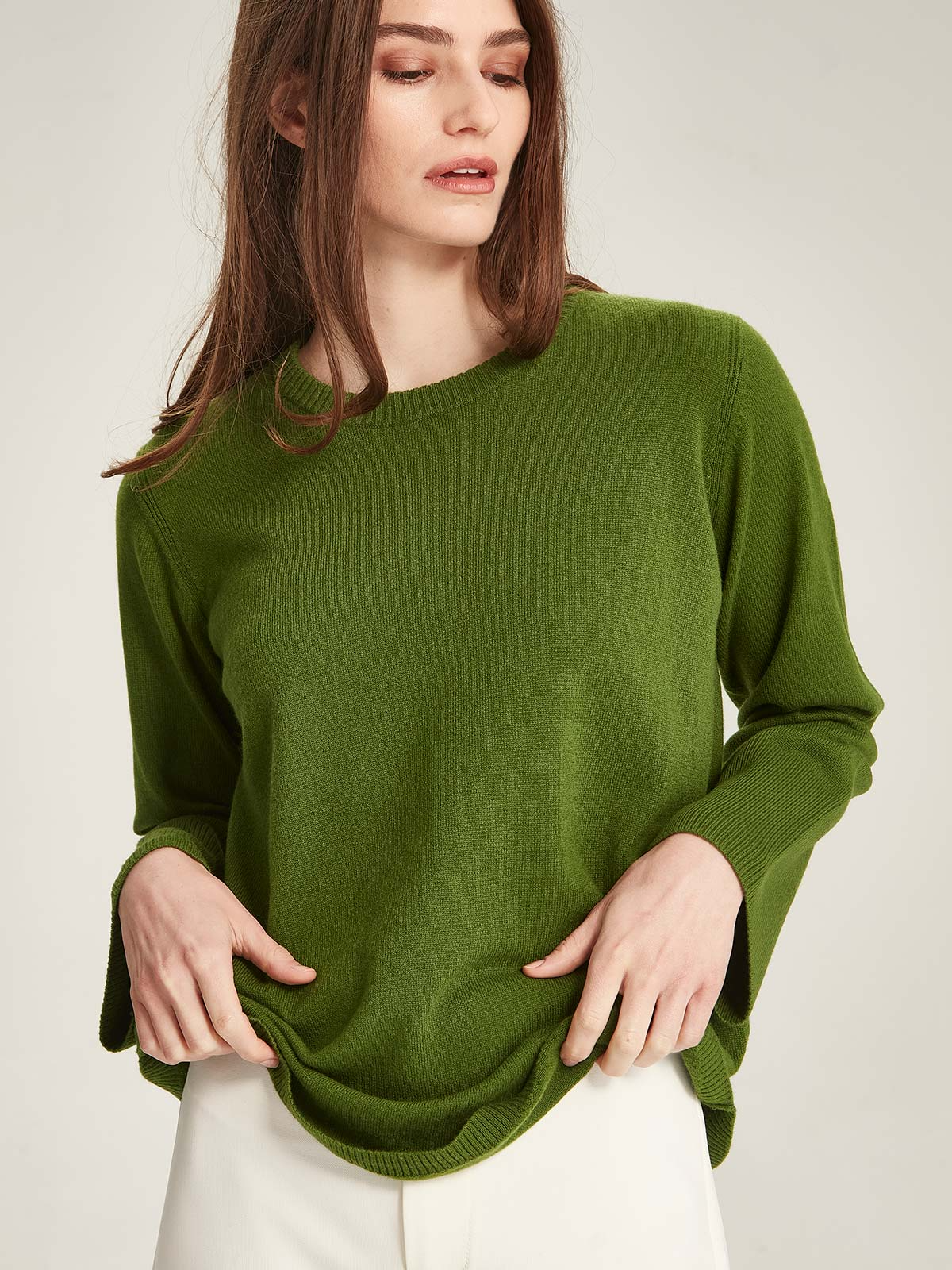 Caroline Sills Piper Cashmere Sweater - Herb Garden