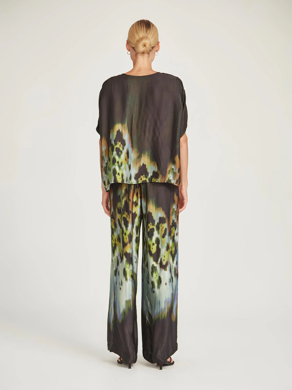 Caroline Sills Atlanta Print Top - Mint/Hazy Blue