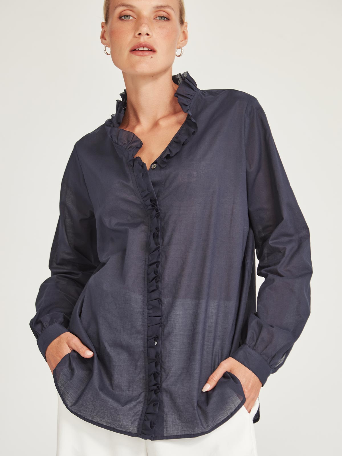Caroline Sills Charlie Blouse - Navy