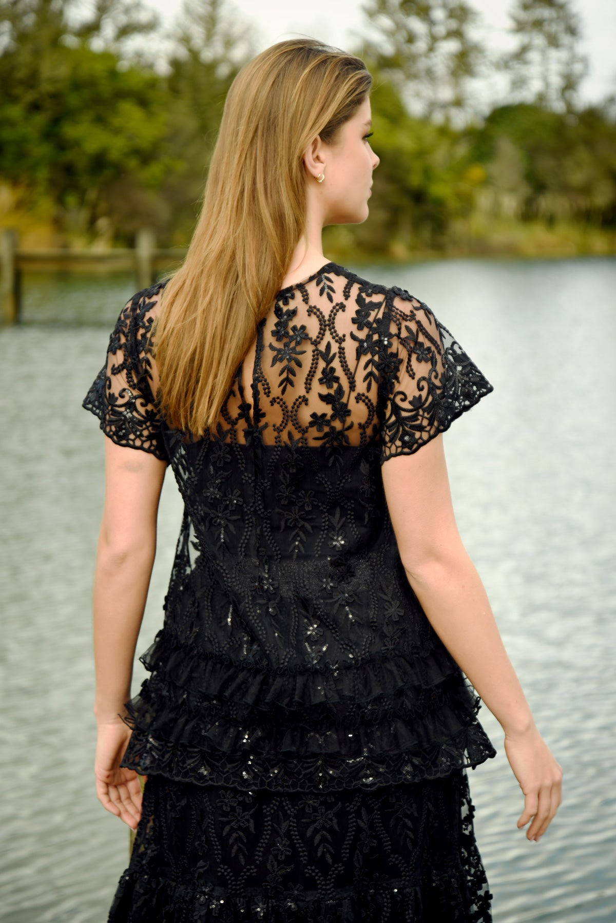 Curate Drink, Bling + Be Merry Top - Black Sequin