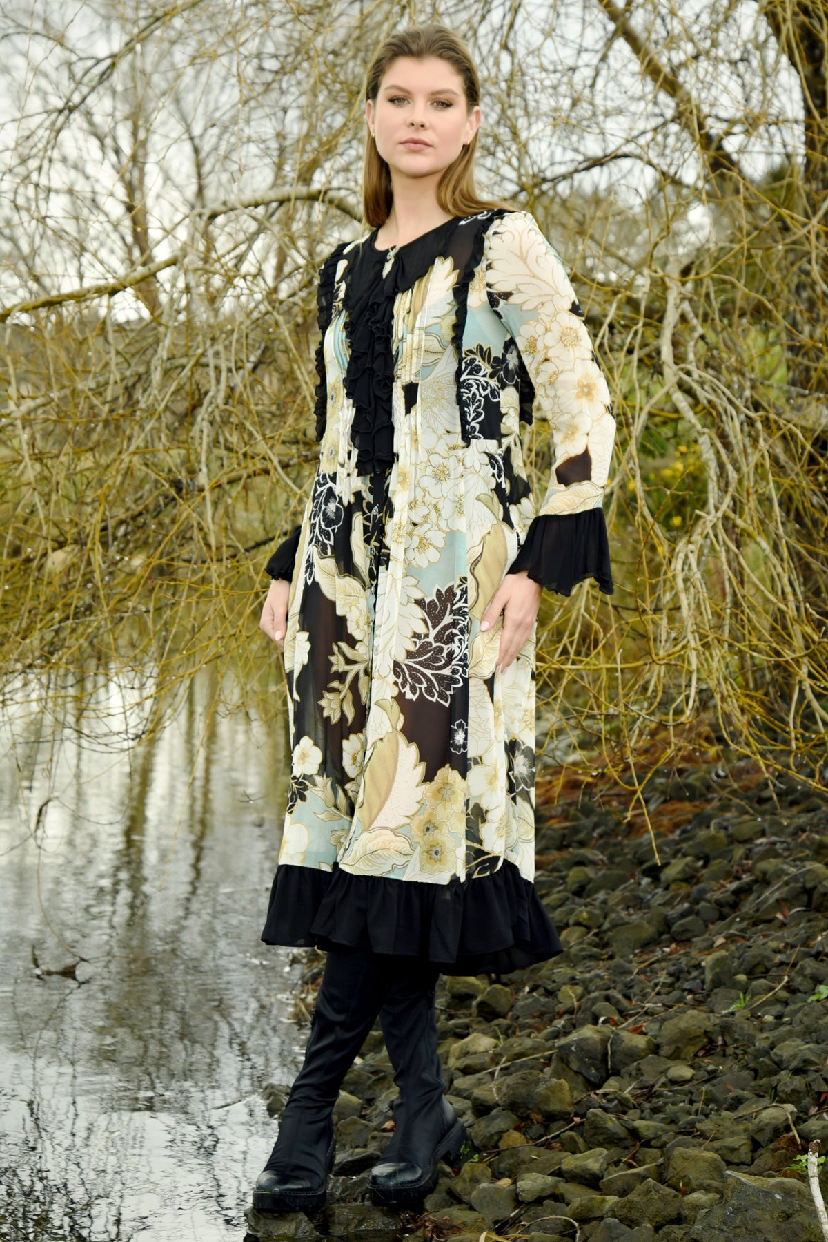 Curate Shirty Dancing Dress - Flowers