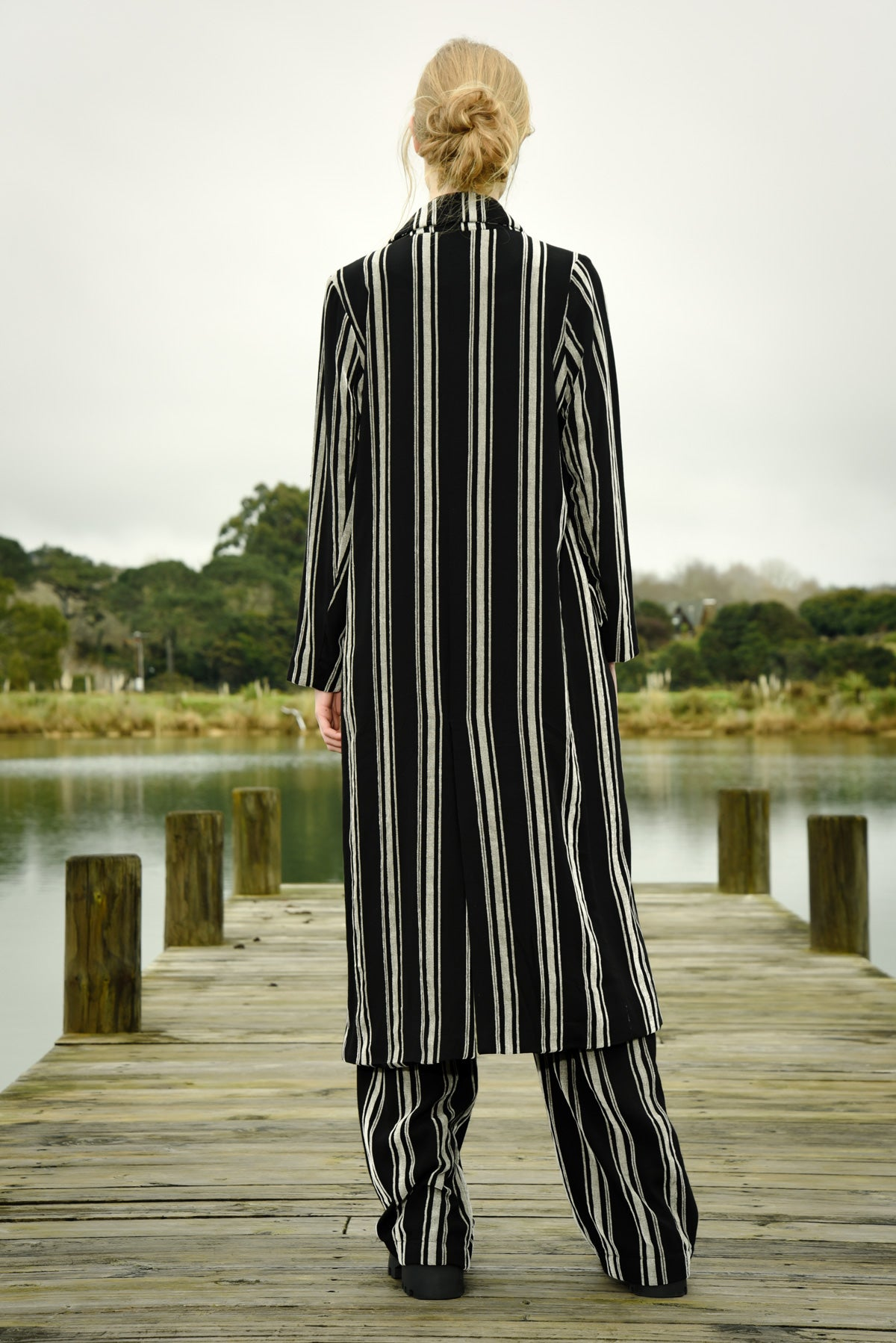 Curate Long Night Coat - Stripe