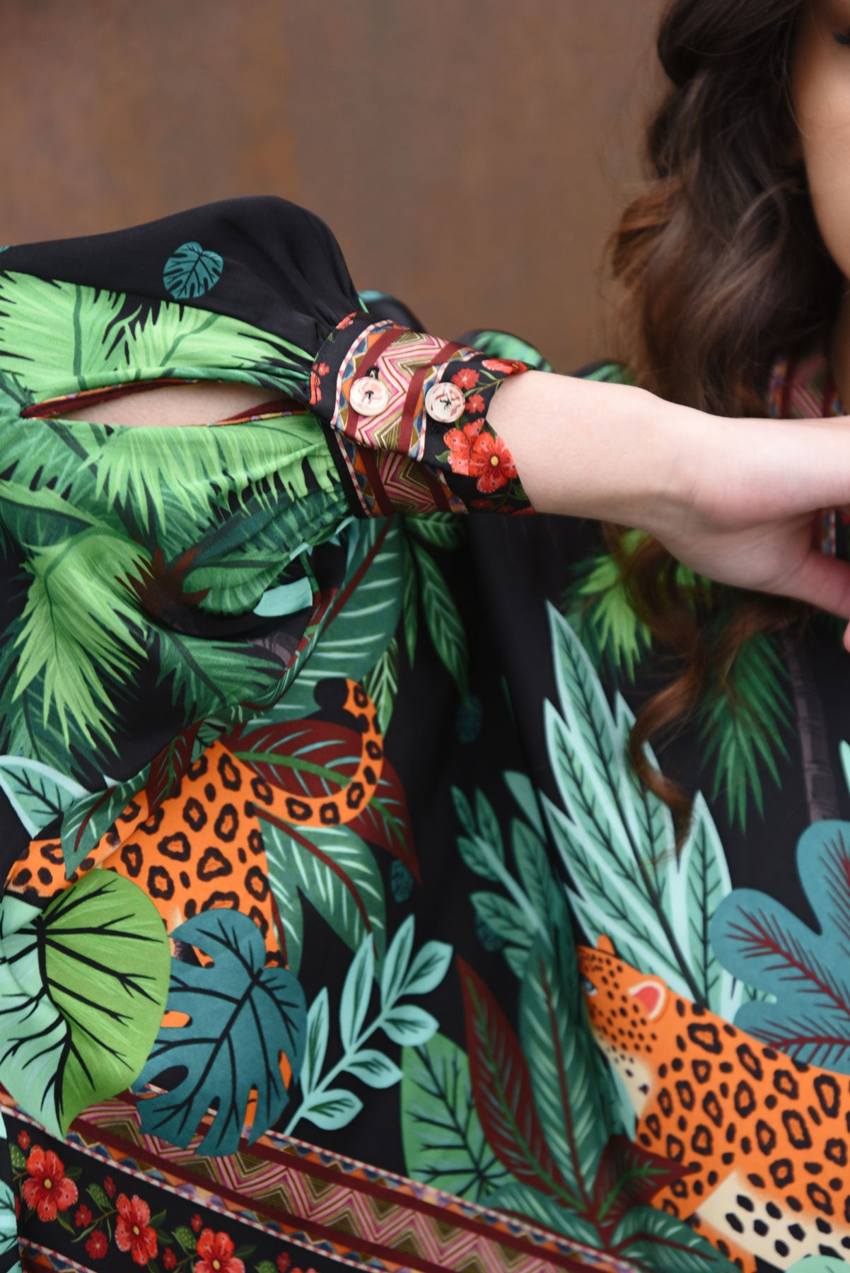 Curate Behind Her Back Shirt - Leopard Stripe