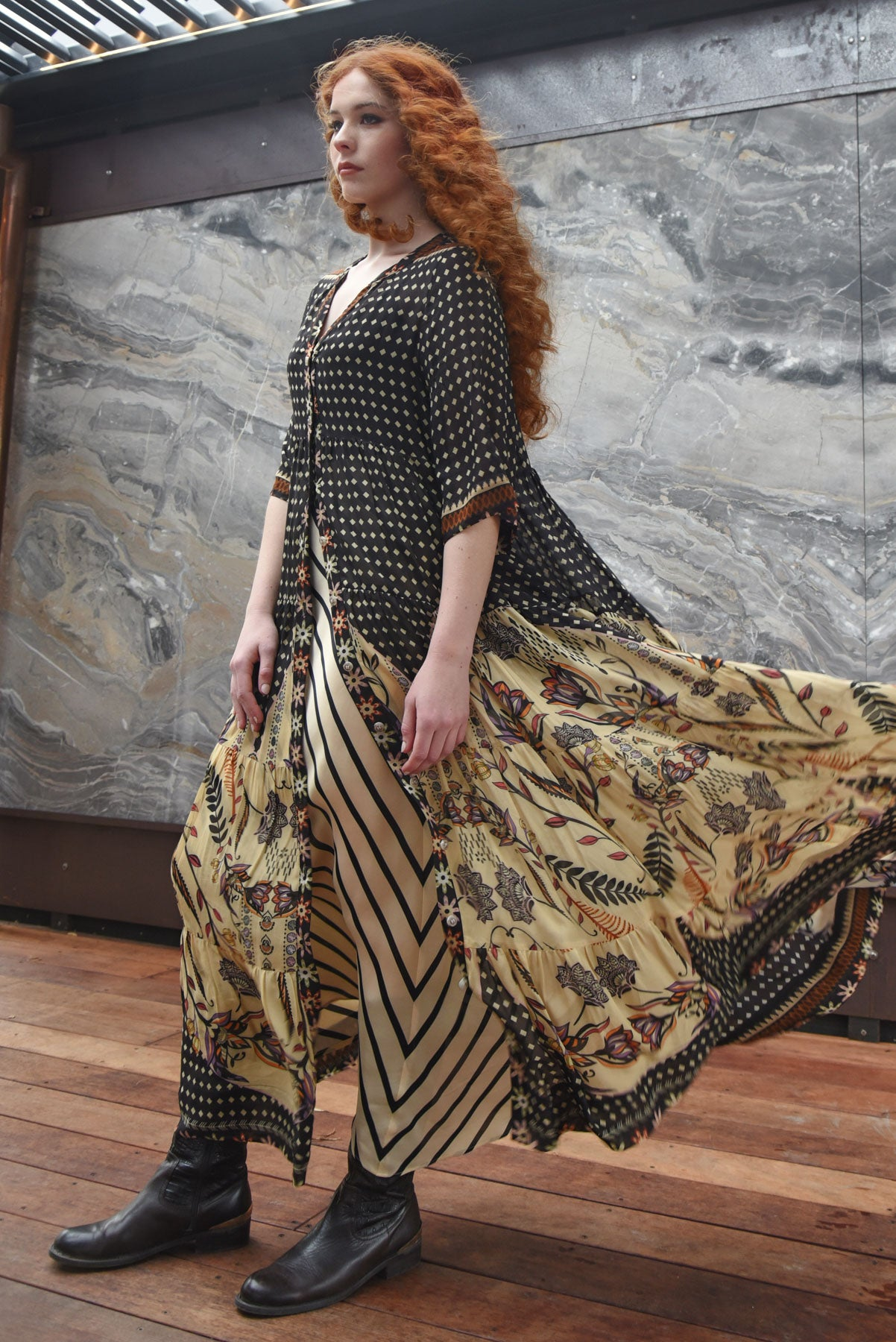Curate High And Rising Dress - Border Spot