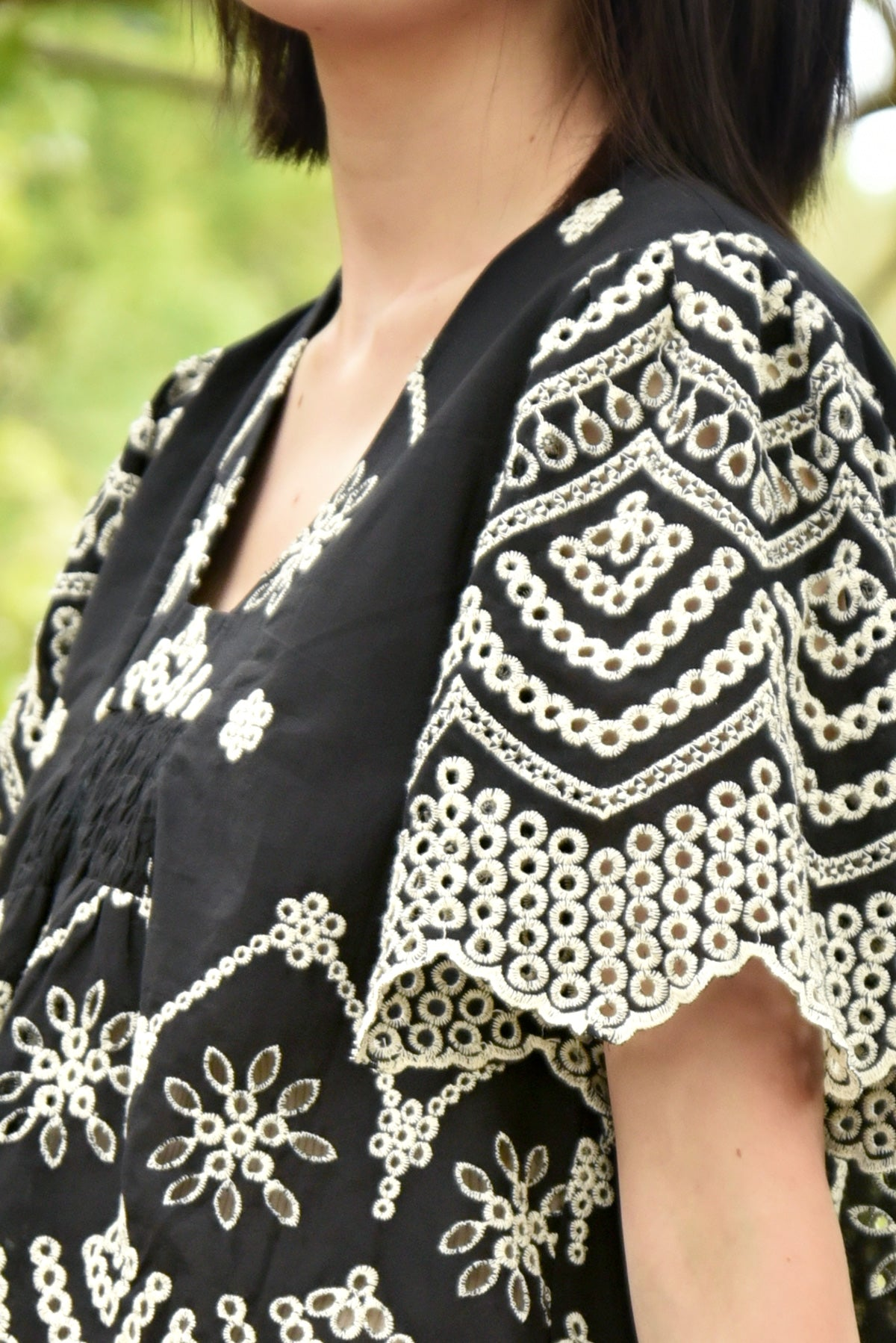 Curate Me + U Top - Black Embroidery