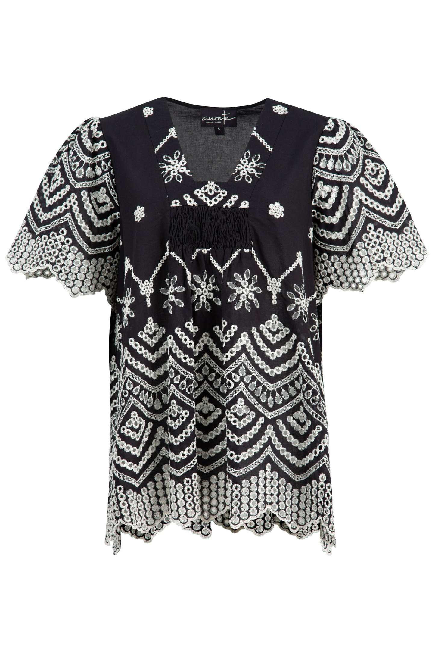 Curate Me + U Top - Black Embroidery