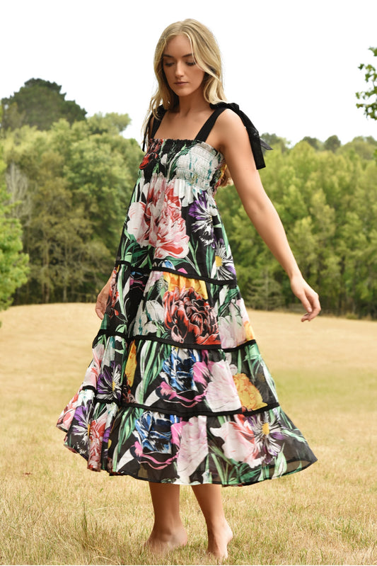 Curate Let's Start Over Dress - Black Floral