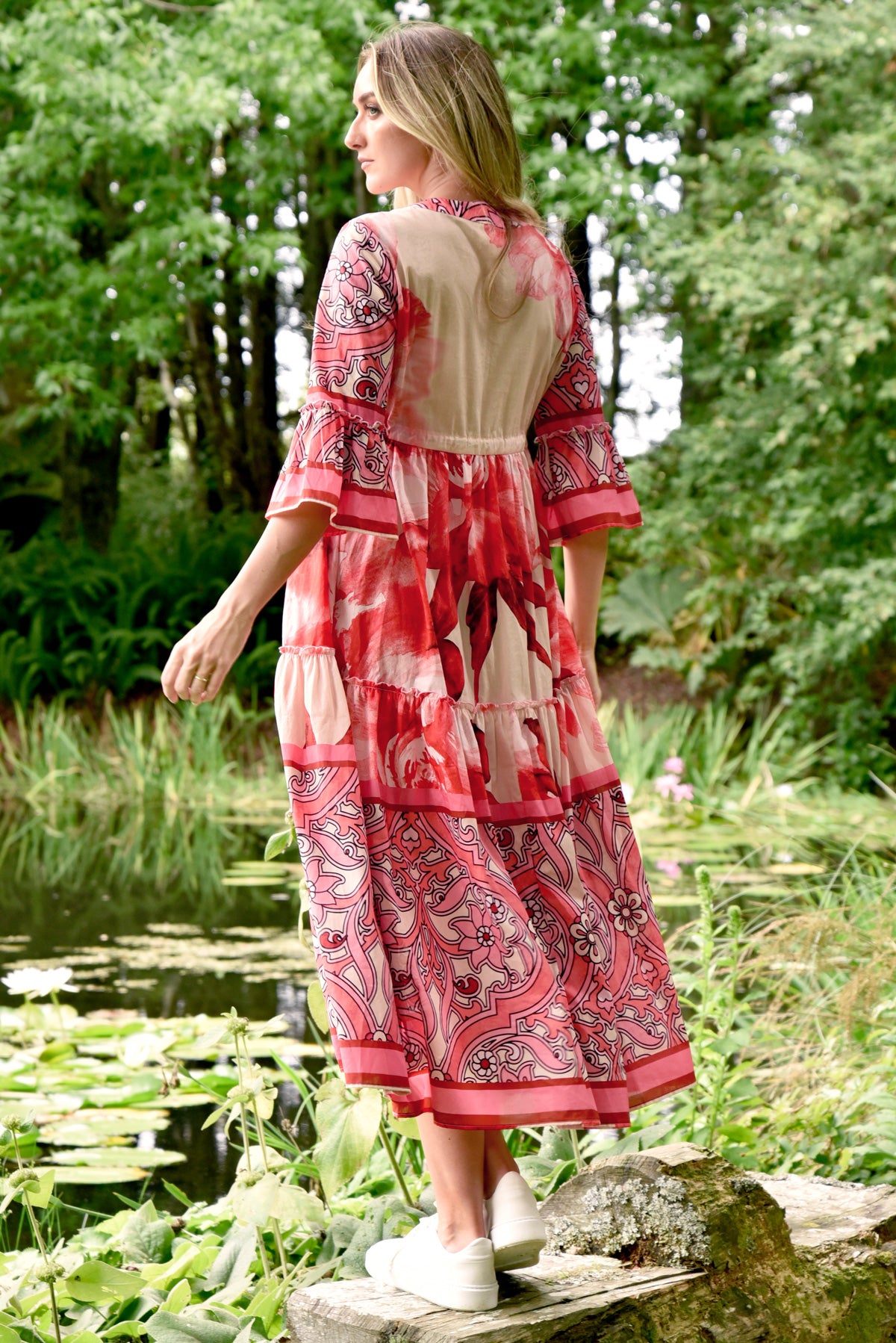 Curate Sweet Escape Dress - Pink Border