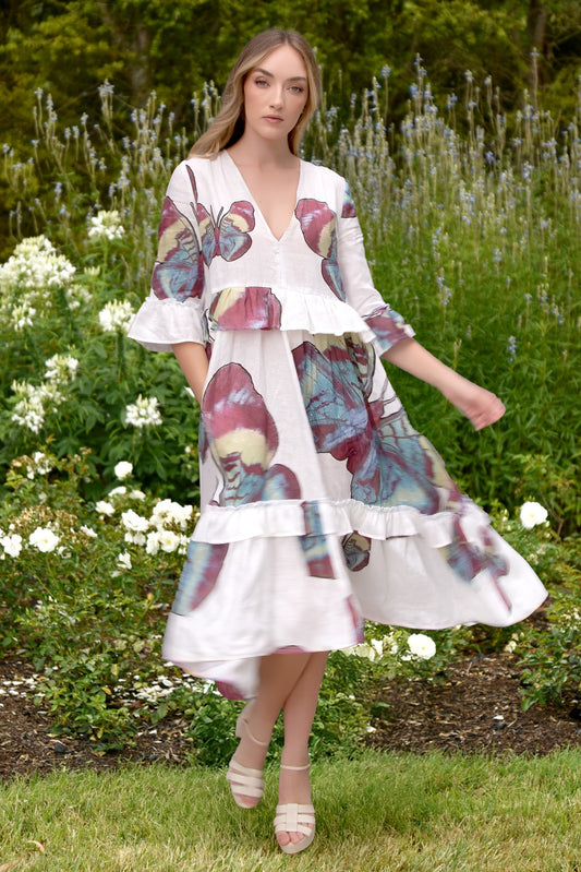 Curate Head to Toe Dress - Wings Of Desire White