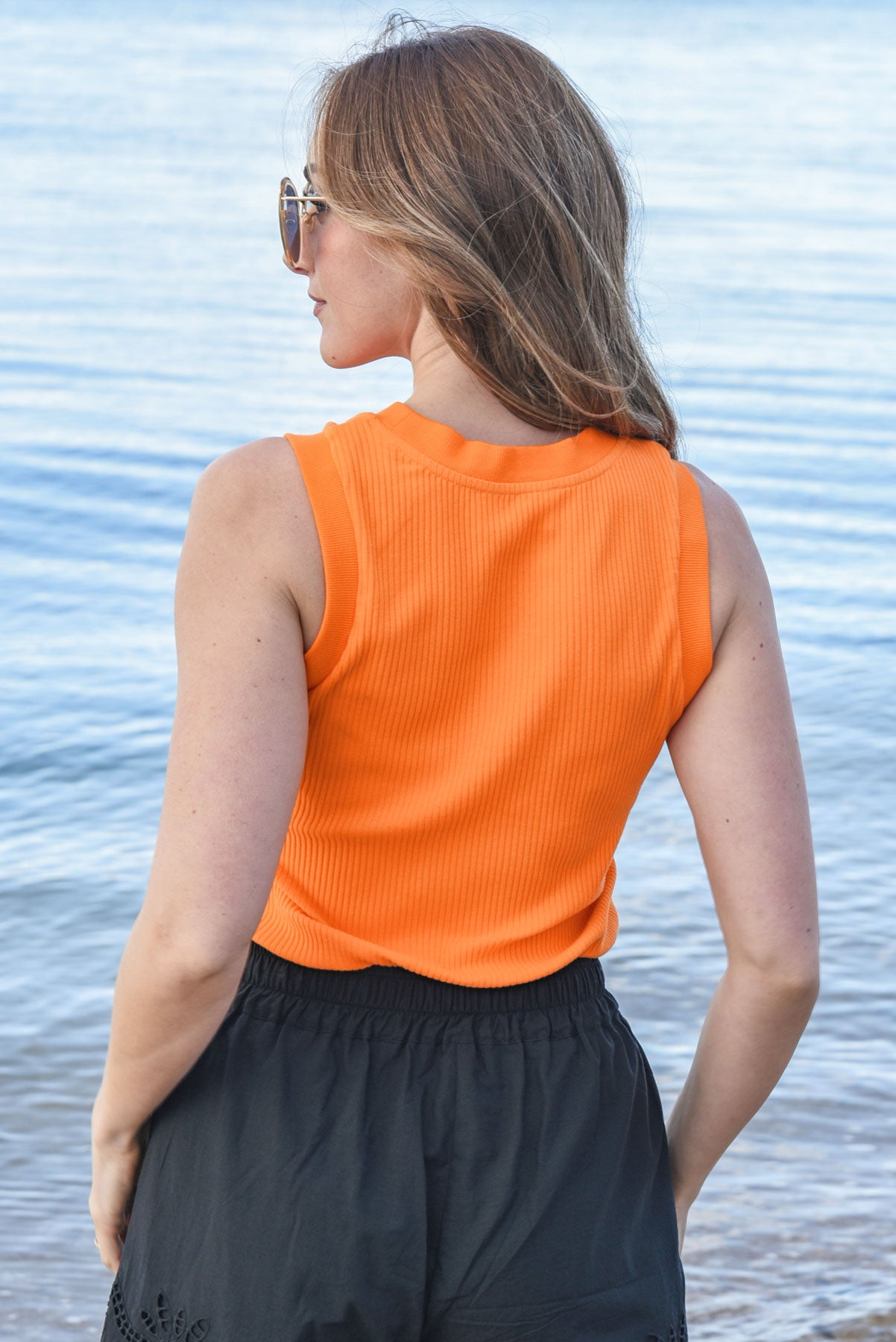 Curate I Call Ribs Singlet - Orange