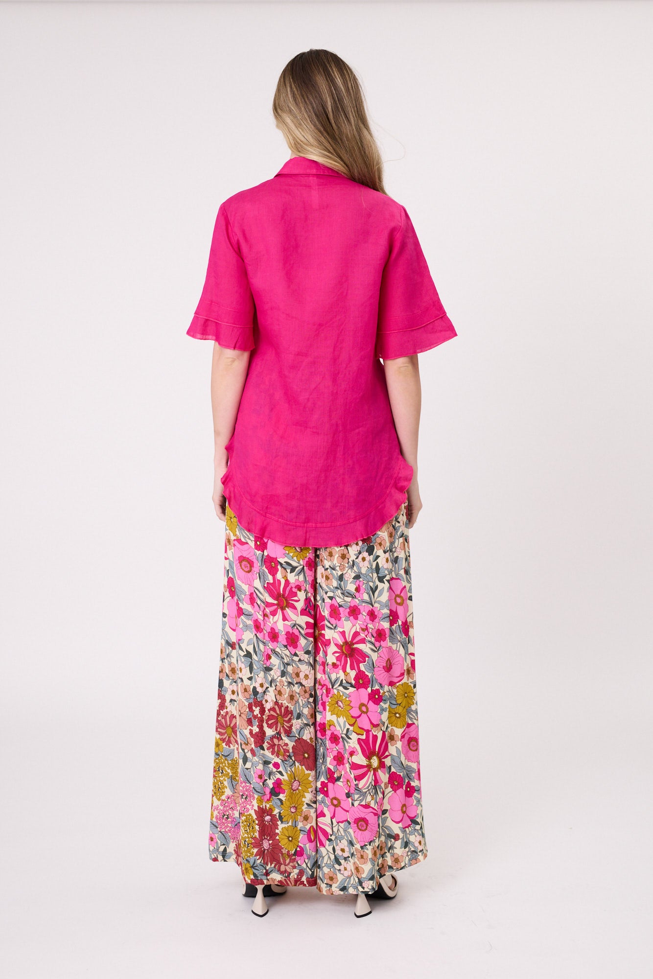 Lemon Tree Camilla Linen Top - Fuchsia