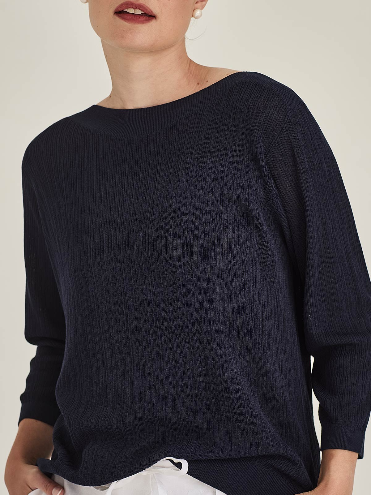 Sills Crinkle Boatneck - French Navy