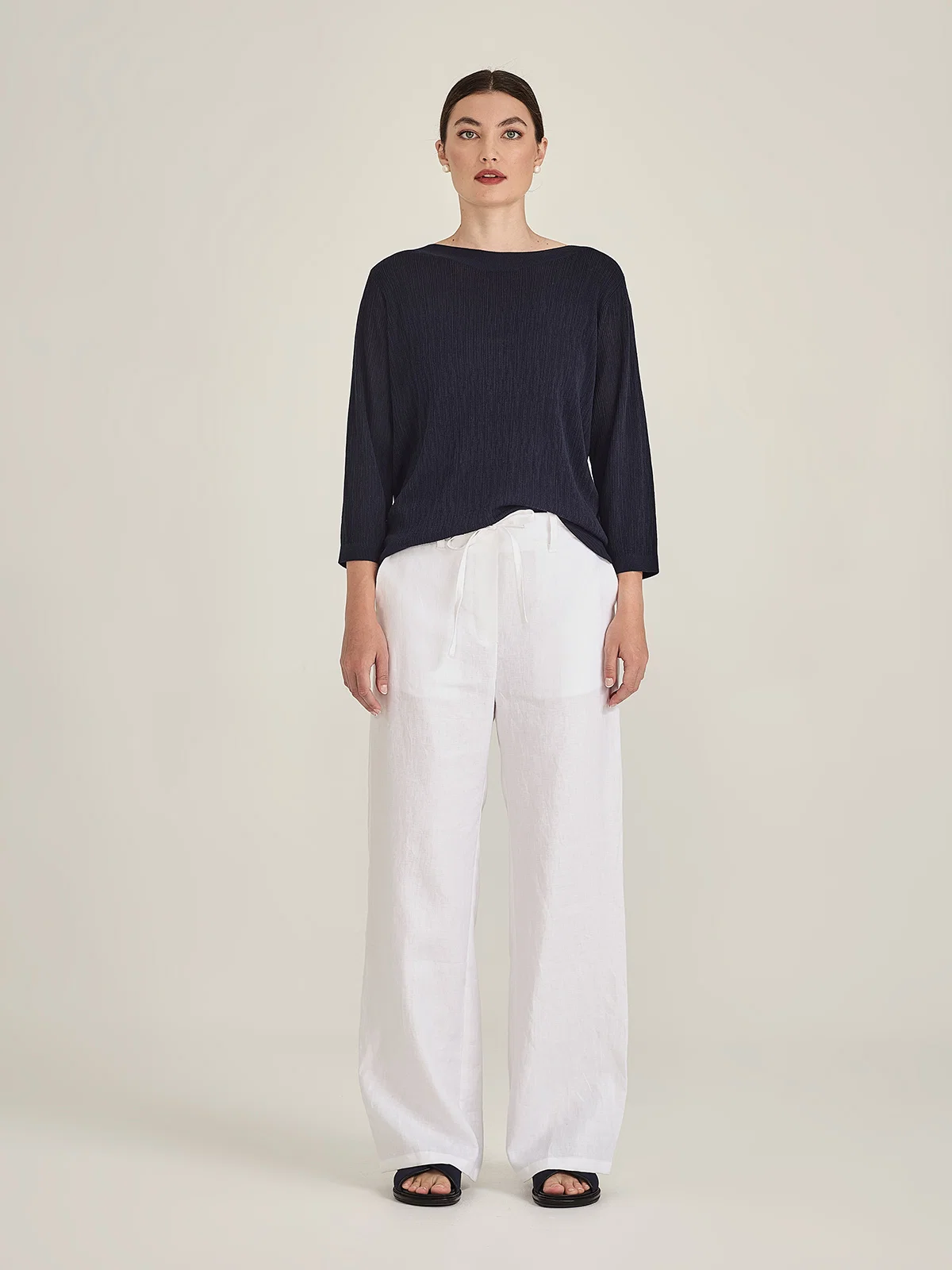 Sills Crinkle Boatneck - French Navy