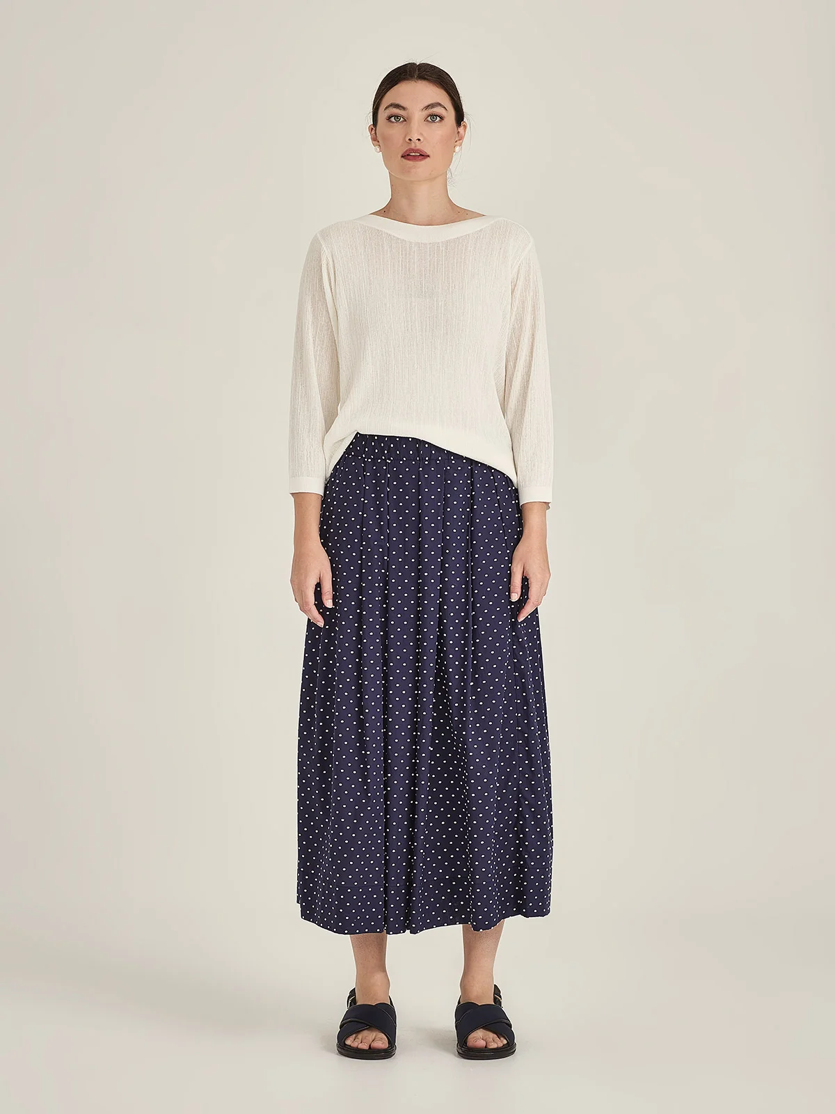 Sills Crinkle Boatneck - Ivory