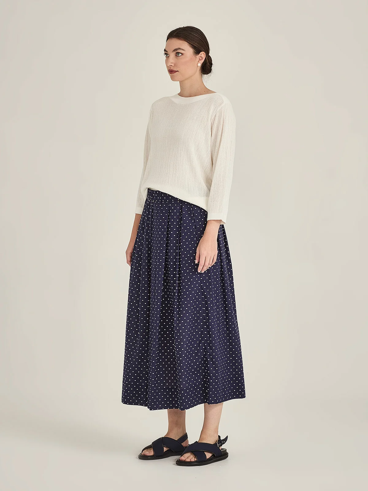 Sills Crinkle Boatneck - Ivory