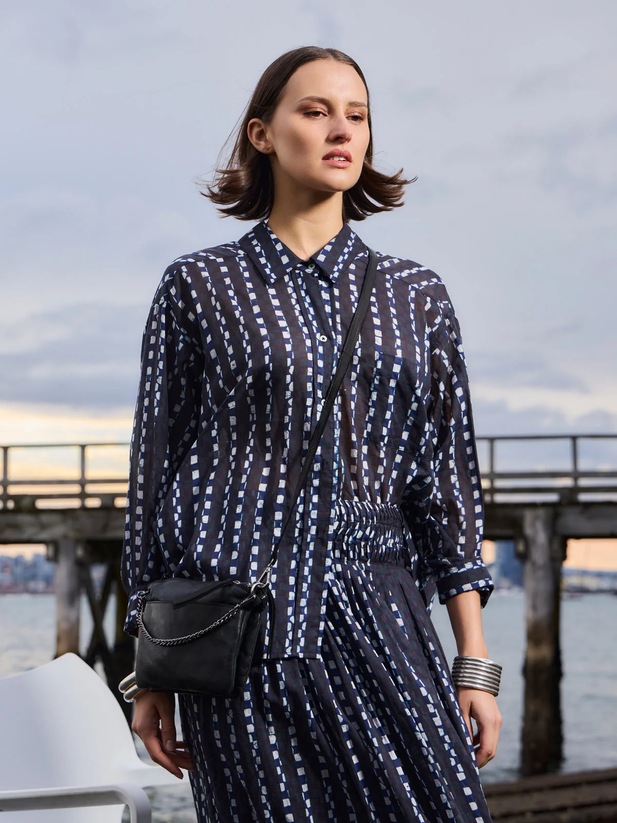 Sills Becca Print Shirt - Navy Print